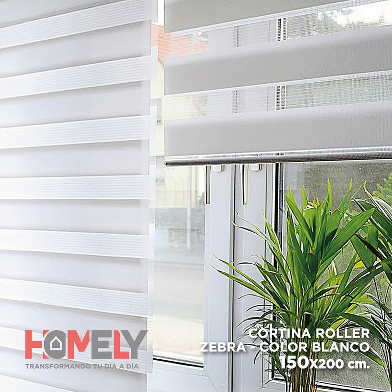 Cortinas Roller Duo 100% Dia y Noche Zebra 150x200cm Homely