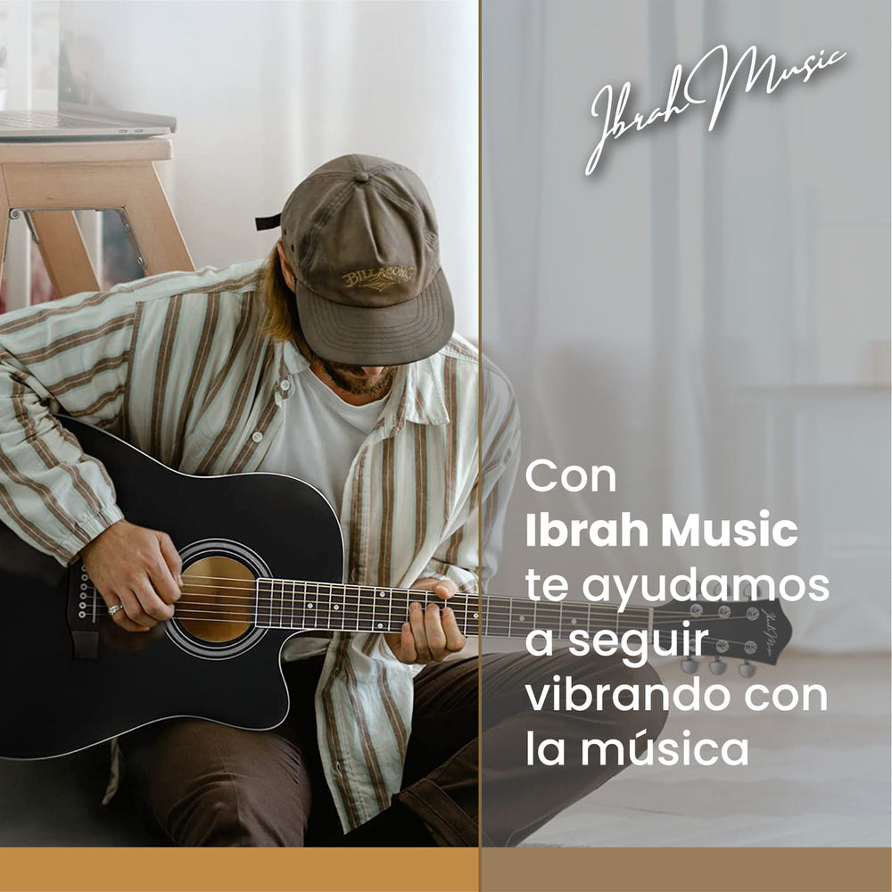Guitarra Electroacustica Ibrah Music 41 Pulgadas Funda + Acc