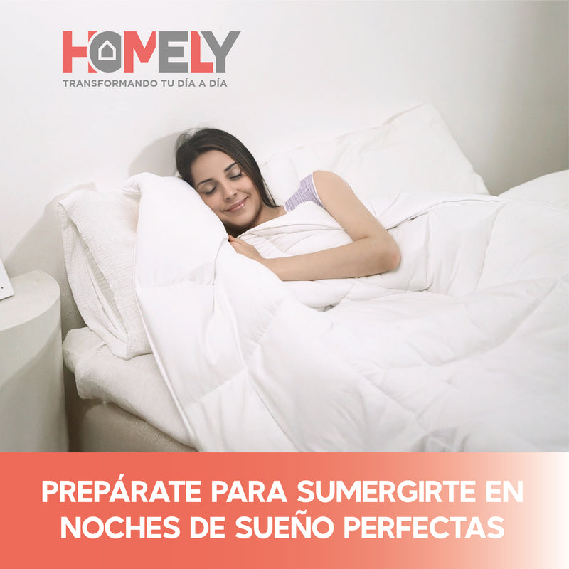 Cubrecama Cobertor 1.5 Plazas 90% Pluma Pecho Ganso Homely