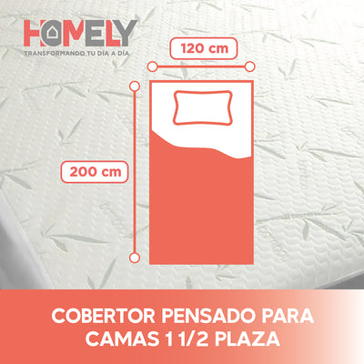 Cubre Colchon Bambu Cobertor Impermeable Varios Tamaños - 1 1/2 plazas