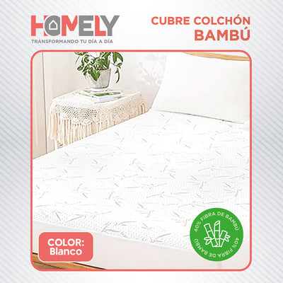 Cubre Colchon Bambu Cobertor Impermeable Varios Tamaños - 1 1/2 plazas