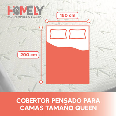 Cubre Colchon Bambu Cobertor Impermeable Queen