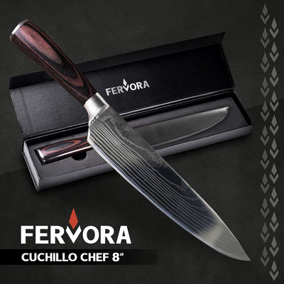 Cuchillo Chef 21 Cm Fervora Profesional  Cocina 8" Acero Inoxidable 3CR13