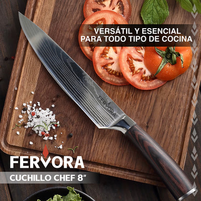 Cuchillo Chef 21 Cm Fervora Profesional  Cocina 8" Acero Inoxidable 3CR13