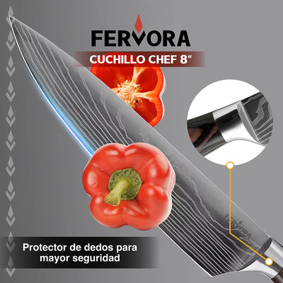 Cuchillo Chef 21 Cm Fervora Profesional  Cocina 8" Acero Inoxidable 3CR13