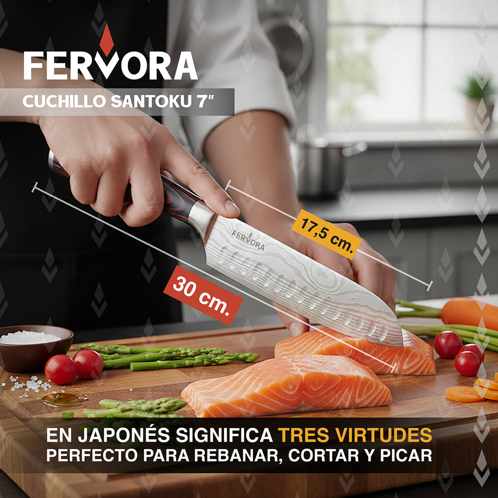 Cuchillo Santoku 18 cm Acero Inoxidable