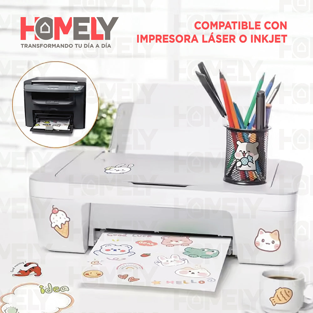 Papel fotográfico adhesivo impresión 115g 100 hojas