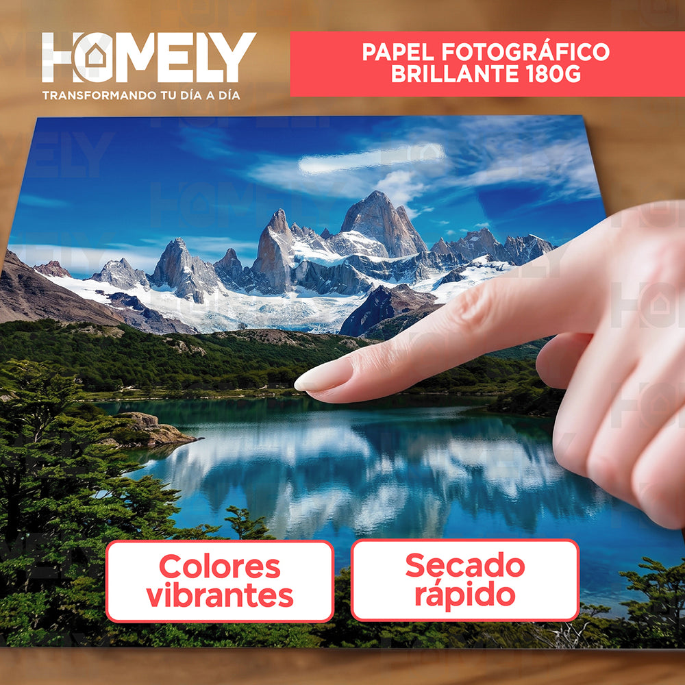 Papel fográfico brillante 100 hojas A4 180 g