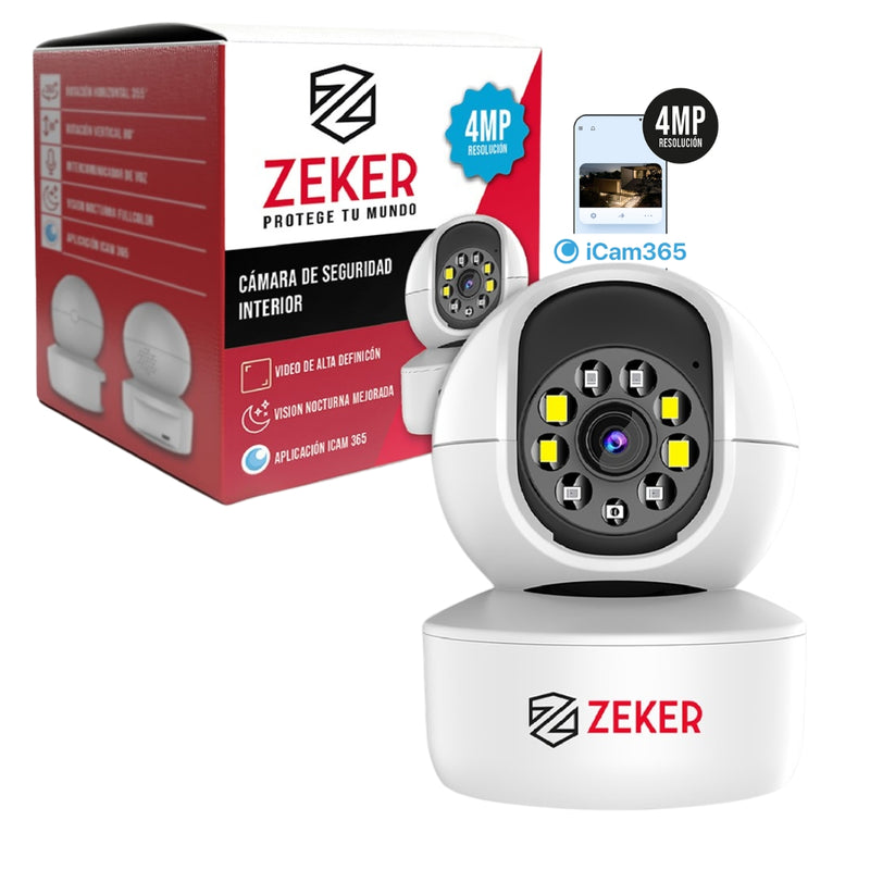 Camara De Seguridad Interior Wifi Ip Zeker 4mp 5g Pan Tilt