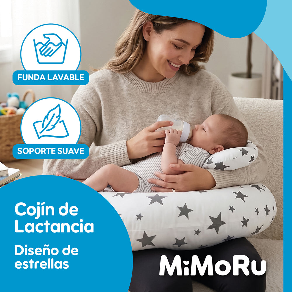 Almohadilla cojin de lactancia para bebe diseño estrellas