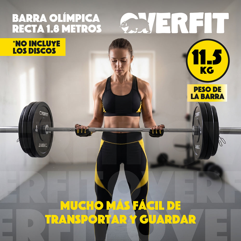 Barra Olimpica Overfit 11.5Kg 1.8m - Foto 4