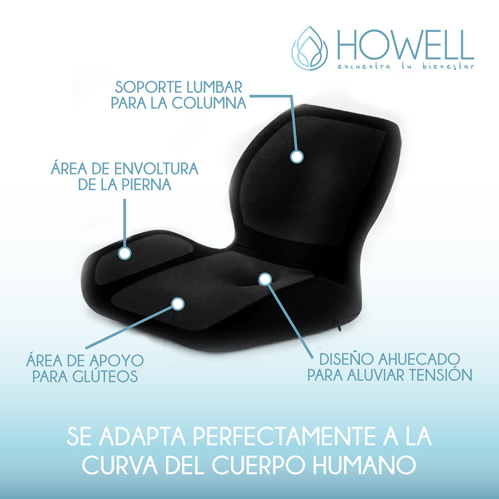 Cojín Ortopédico Asiento y Espalda Lumbar Howell 2 en 1