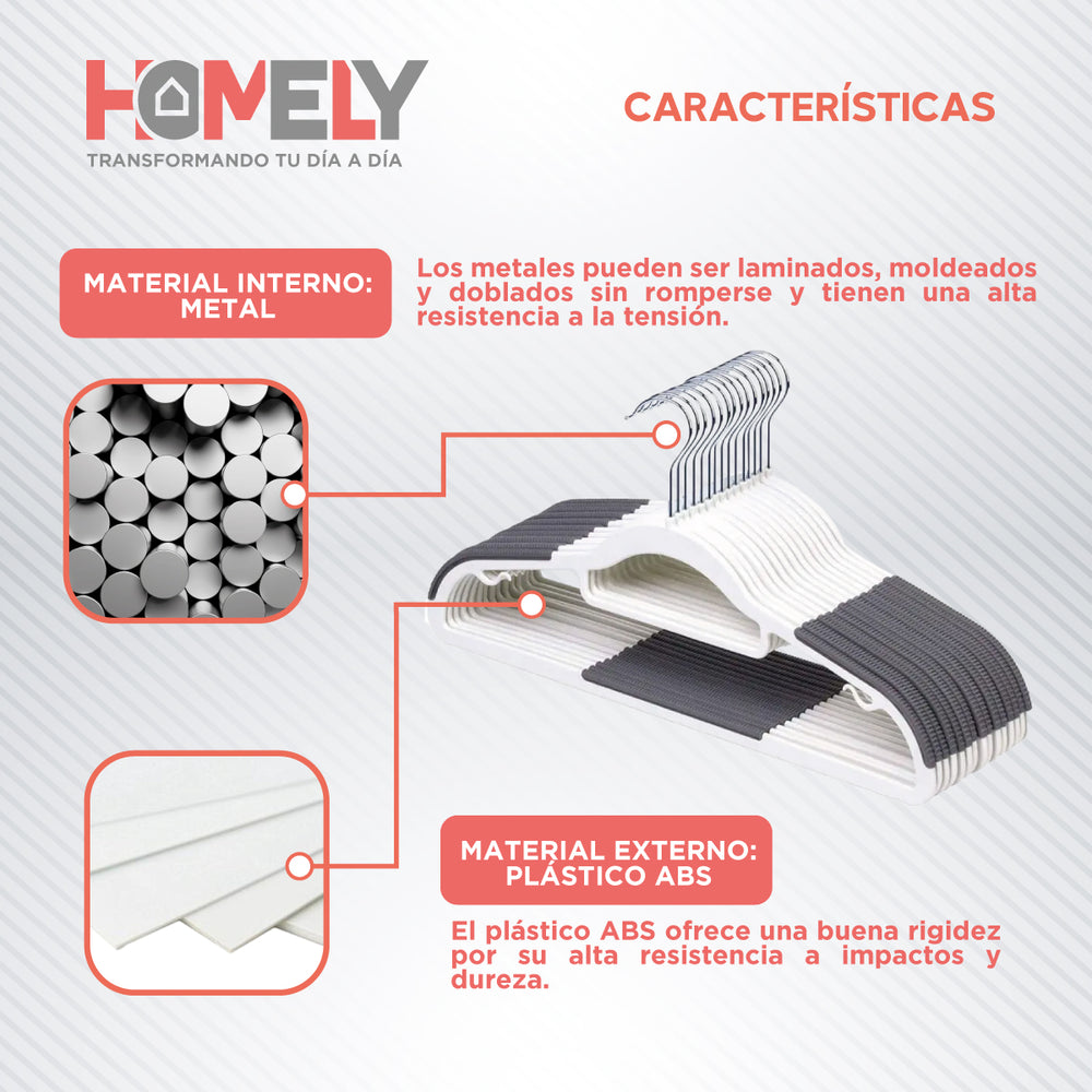 Colgadores Ganchos De Ropa Pantalon Homely Percha Set 50 U