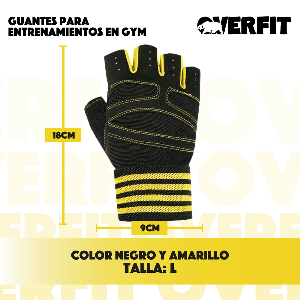 Guantes gym entrenamiento pesas talla L