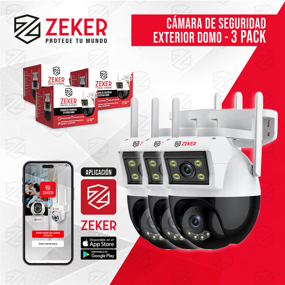 Camara de Seguridad Domo Zeker 4MP 2.4G Wifi Impermeable X3