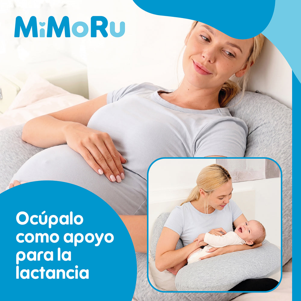 Cojin Maternal De Lactancia Embarazada Mimoru Almohada 102x71 Cm Funda Extra Suave Para Dormir Antimolestia Gris - Default Title