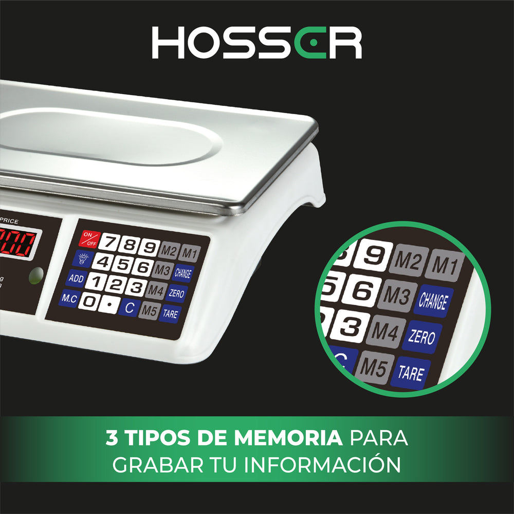 Balanza Digital Kasser Pesa 40 kilos Comercial Recargable