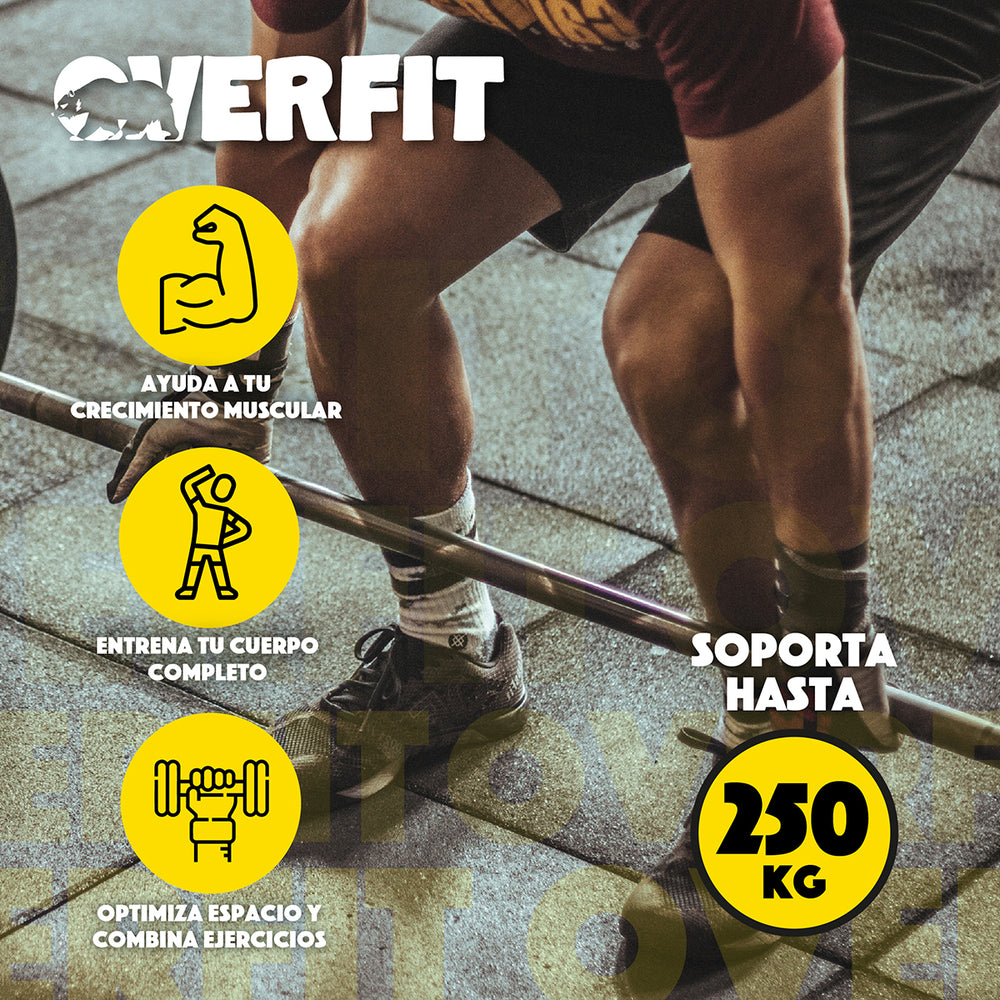Barra Olimpica Recta Overfit 20kg 220Cm Cromada Fitness
