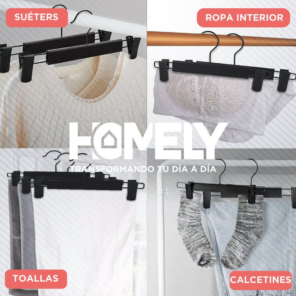 Colgadores De Pinza Para Pantalon Homely Ganchos Ropa 30 U