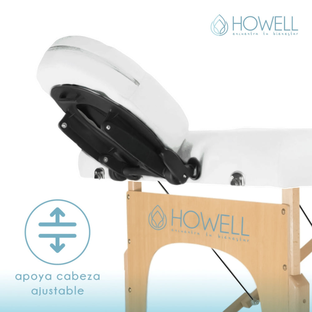 Camilla De Masajes Blanca Portátil Howell Plegable + Bolso