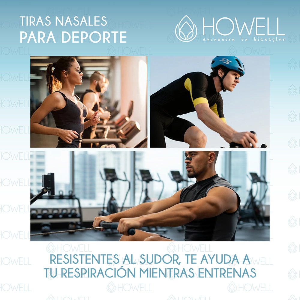 Tiras Nasales Howell Dilatador Nasal 30 Unidades Negro