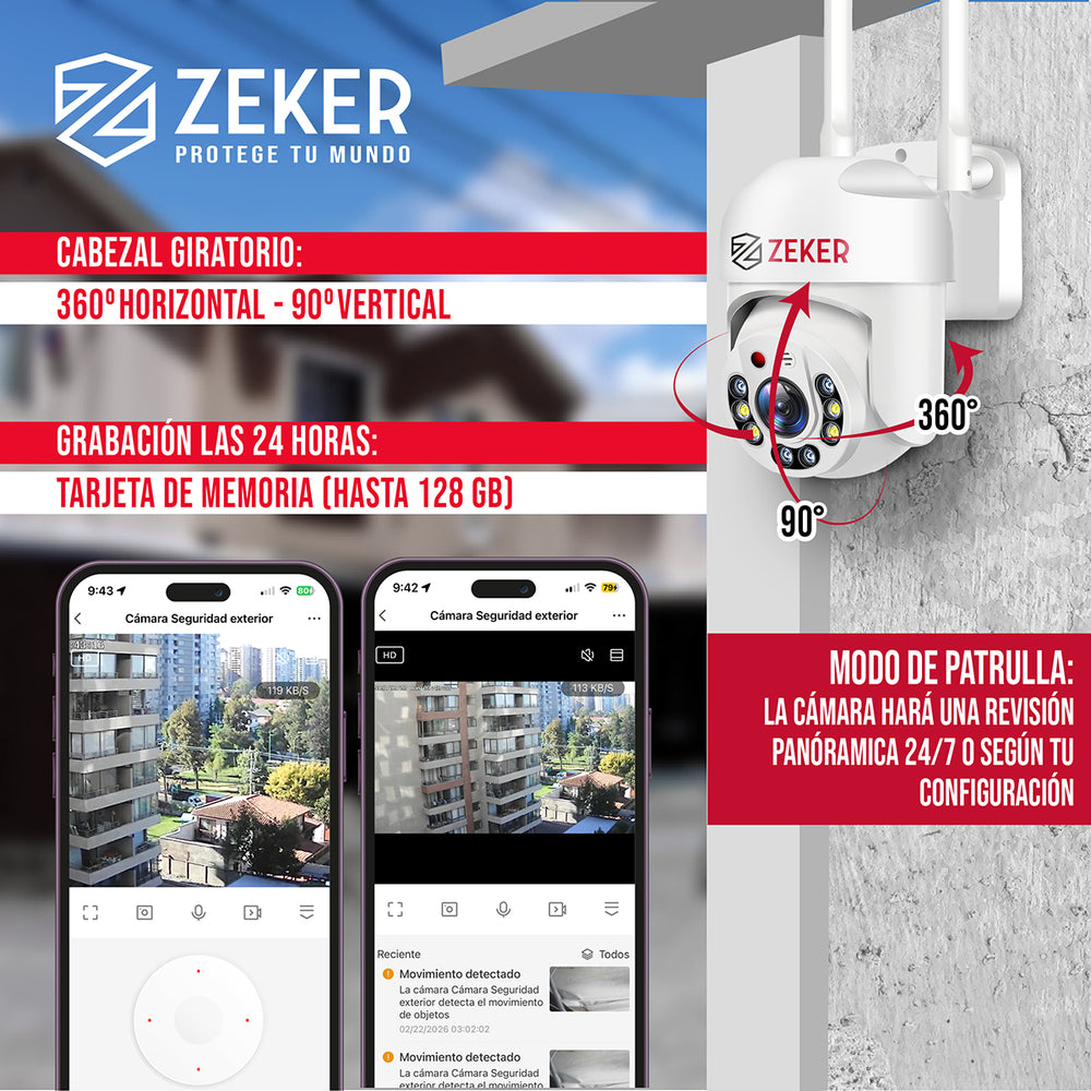 Pack x2 Cámara de Seguridad Wifi Impermeable Zeker 2MP 5G