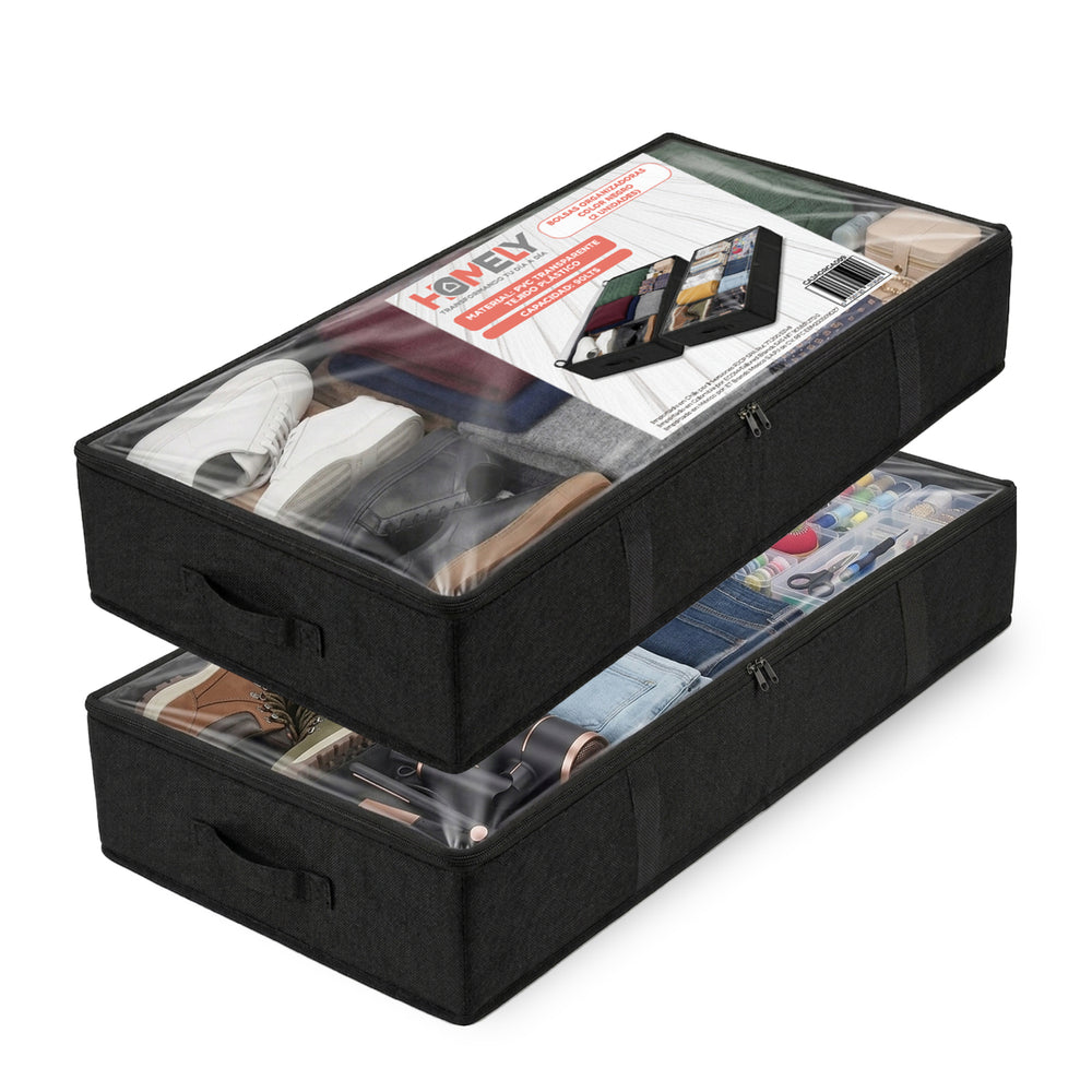 Bolsas Organizadoras Bajo Cama Homely Negro 90 Litros Set 2