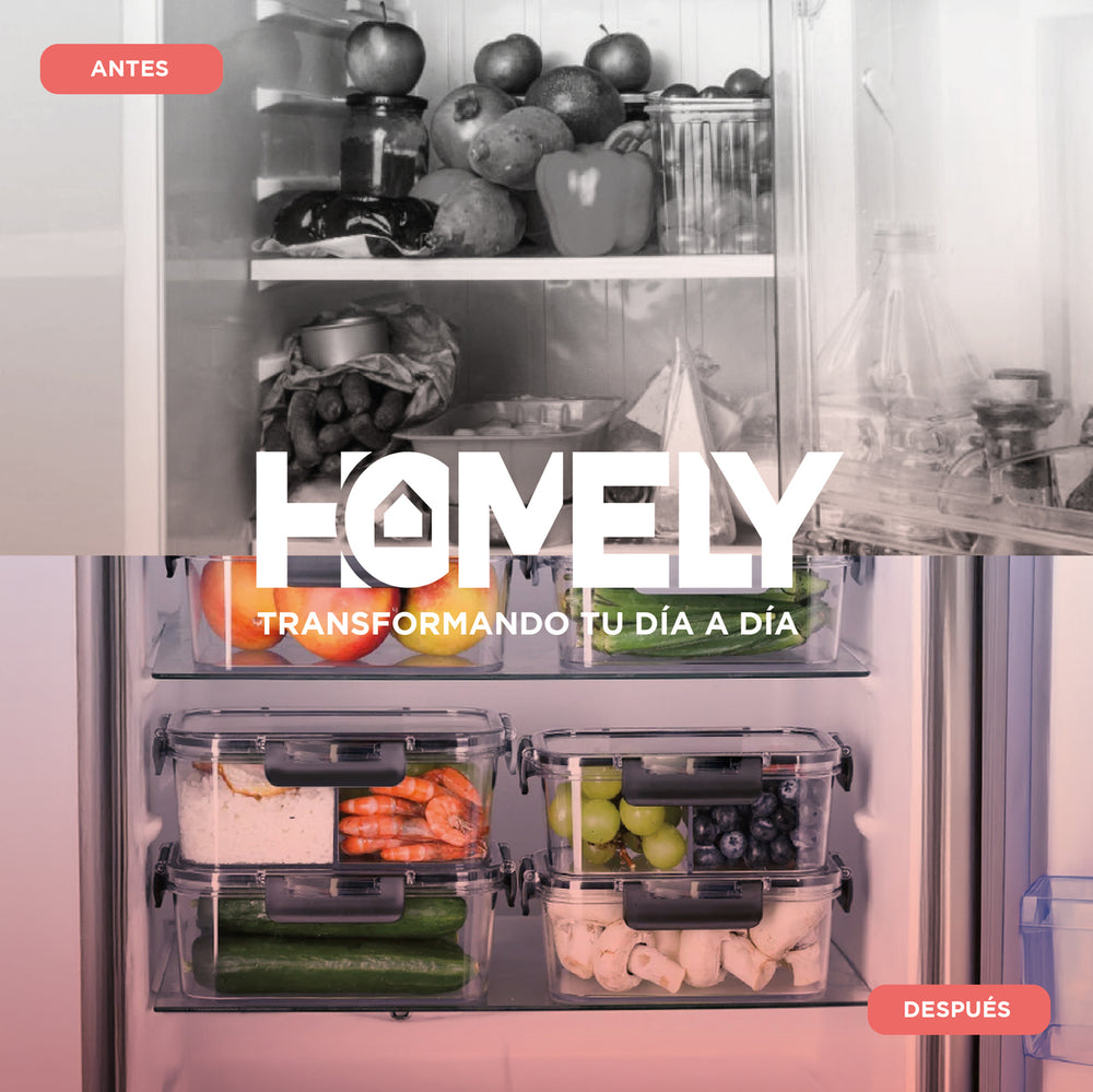 Tupper Hermetico Comida Homely Vidrio Templado Set x4 3.57 L
