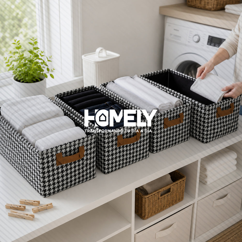 Cajas Organizadoras Plegable Homely Almacenamiento Asa Set 4