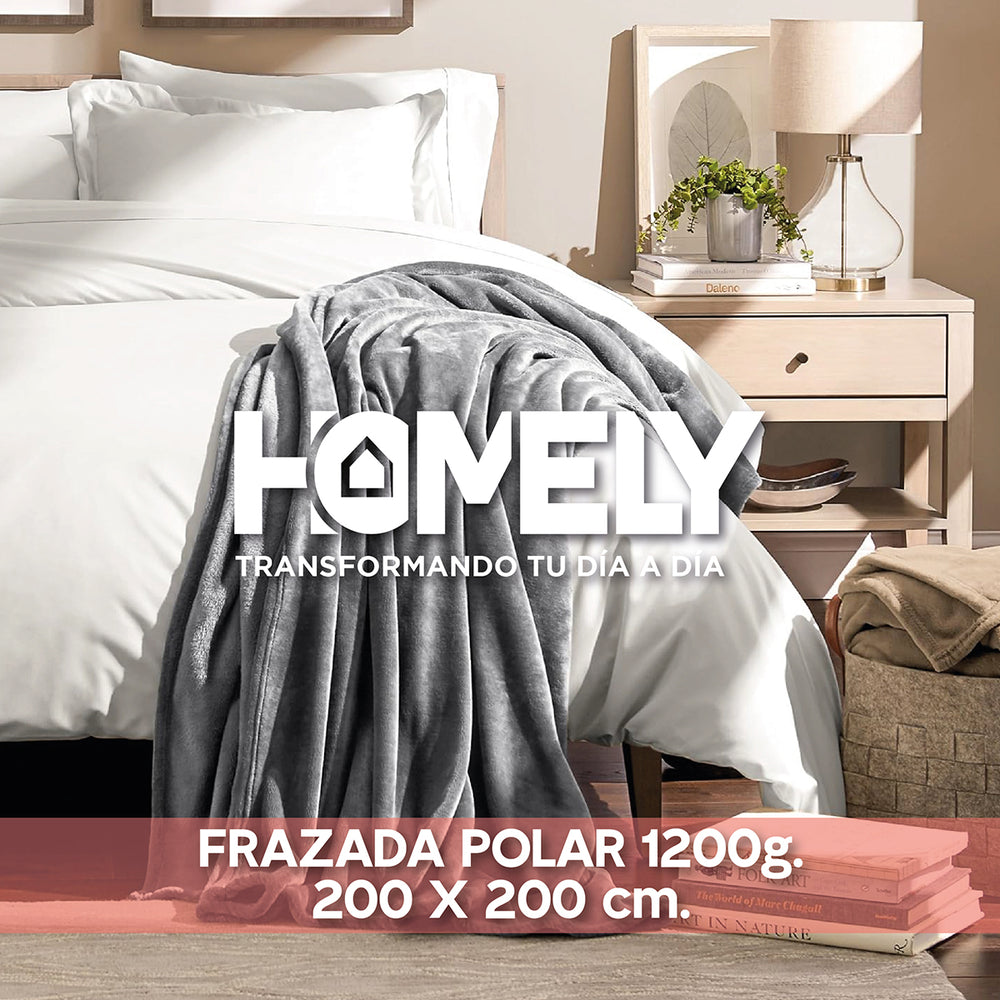 Frazada Polar Termica King Homely Manta 200x200cm Beige