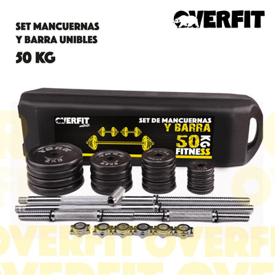 Set de Mancuernas y Barra 50KG