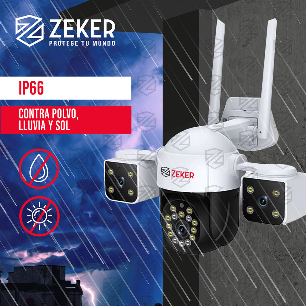 Camara De Seguridad Helicopter Zeker 6MP 5G Wifi Exterior X2