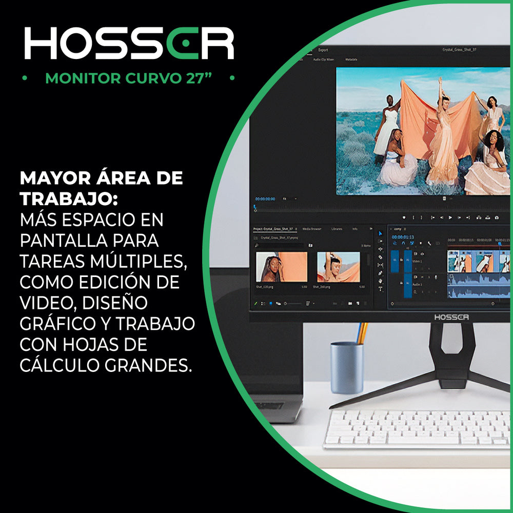 Monitor Gamer Curvo 27" Hosser Fhd 165Hz Gaming Freesync 1ms