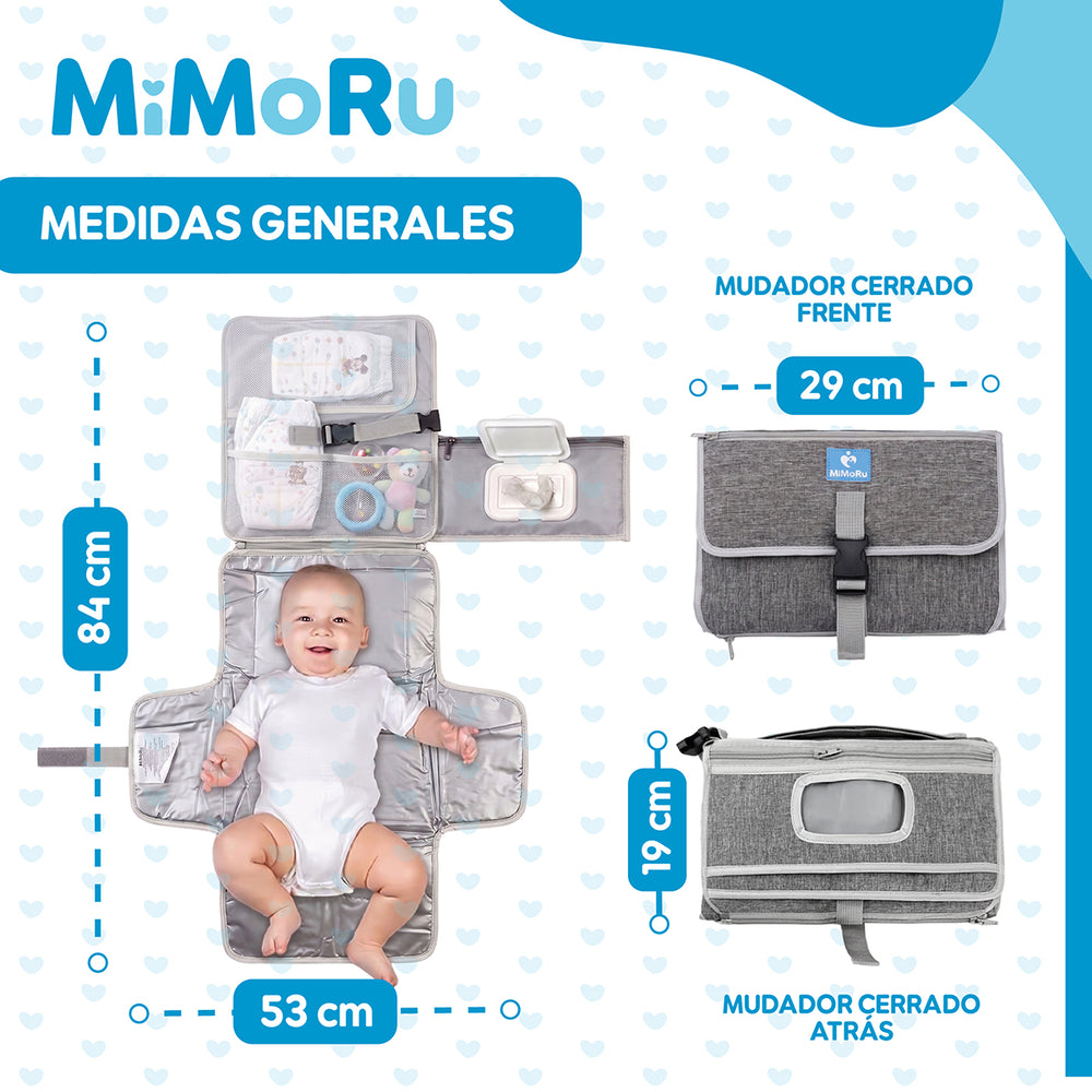Mudador Portatil Bebe Impermeable Mimoru Cambiador Plegable