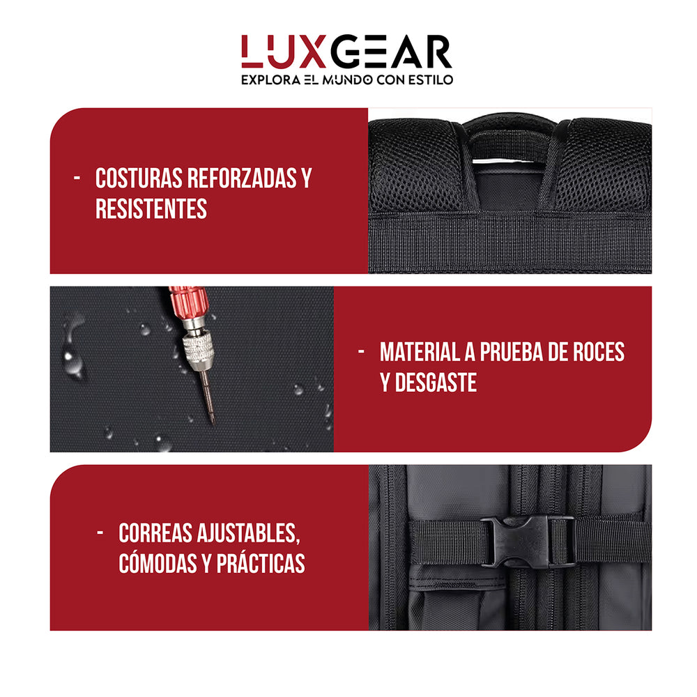 Mochila Maleta Viaje Cabina Luxgear Notebook Impermeable 48L