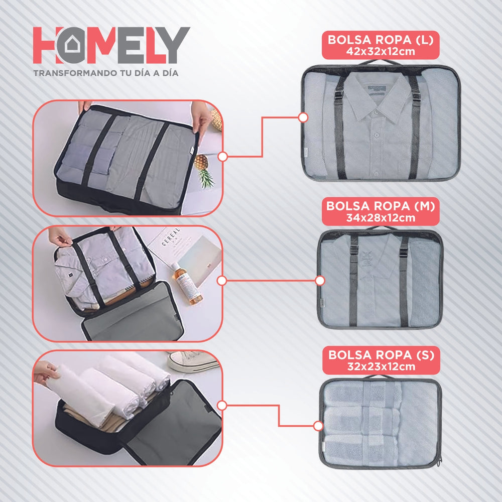 Bolsas Organizadoras Maleta Viaje Homely Set 8 Bolsas