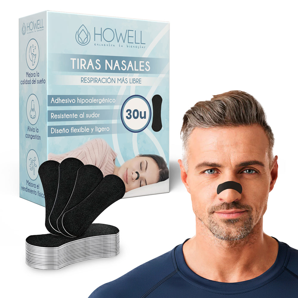 Tiras Nasales Howell Dilatador Nasal 30 Unidades Negro