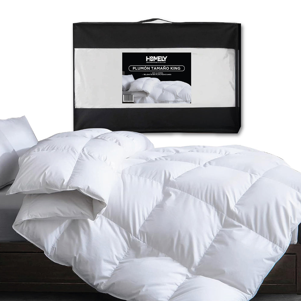 Cubrecama Cobertor King 90% Pluma Pecho Ganso Homely Luxury