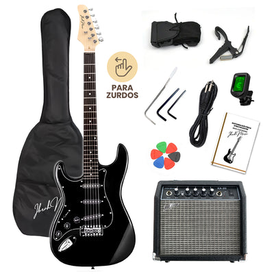 Guitarra Electrica Strato Zurdos Ibrah Amplificador + Acc