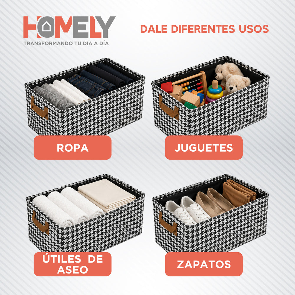 Cajas Organizadoras Plegable Homely Almacenamiento Asa Set 4