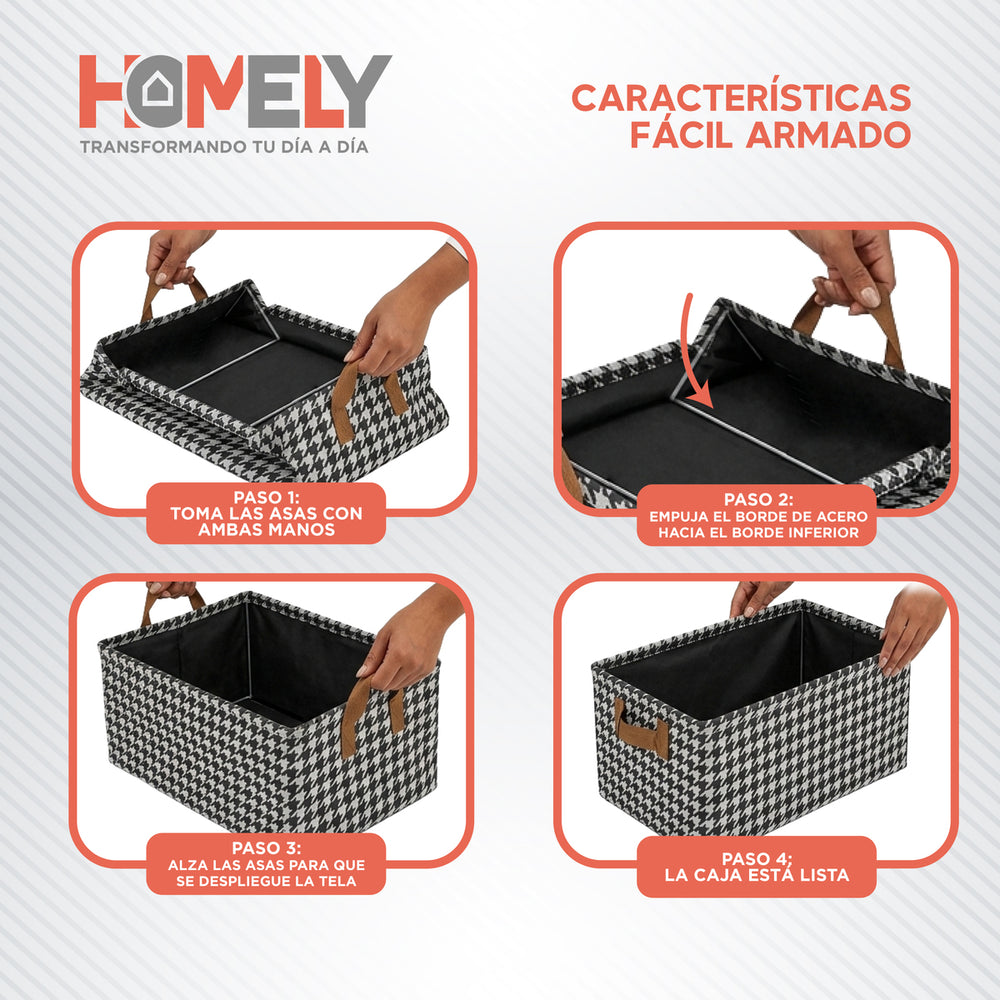 Cajas Organizadoras Plegable Homely Almacenamiento Asa Set 4