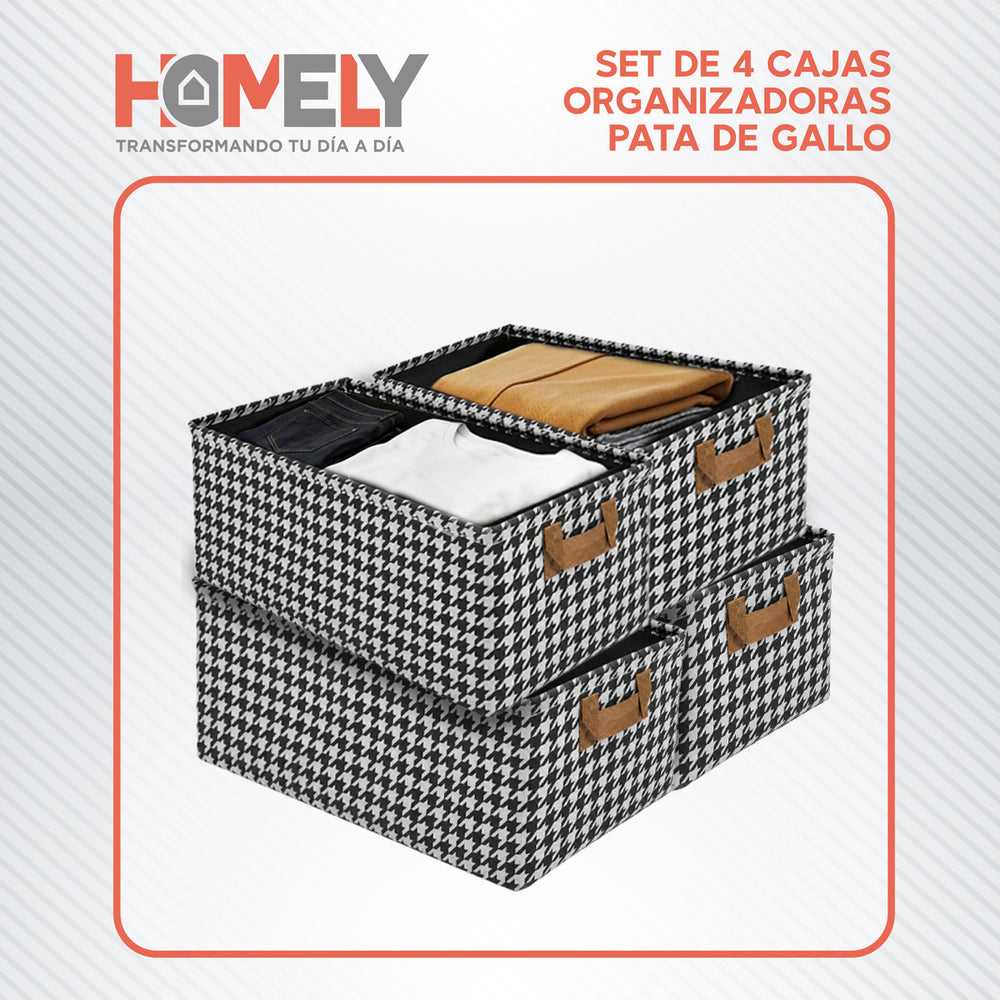 Cajas Organizadoras Plegable Homely Almacenamiento Asa Set 4