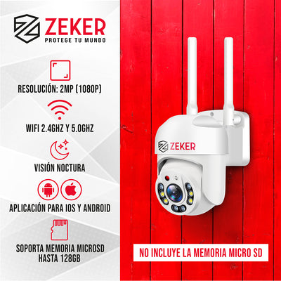 Pack x2 Cámara de Seguridad Wifi Impermeable Zeker 2MP 5G