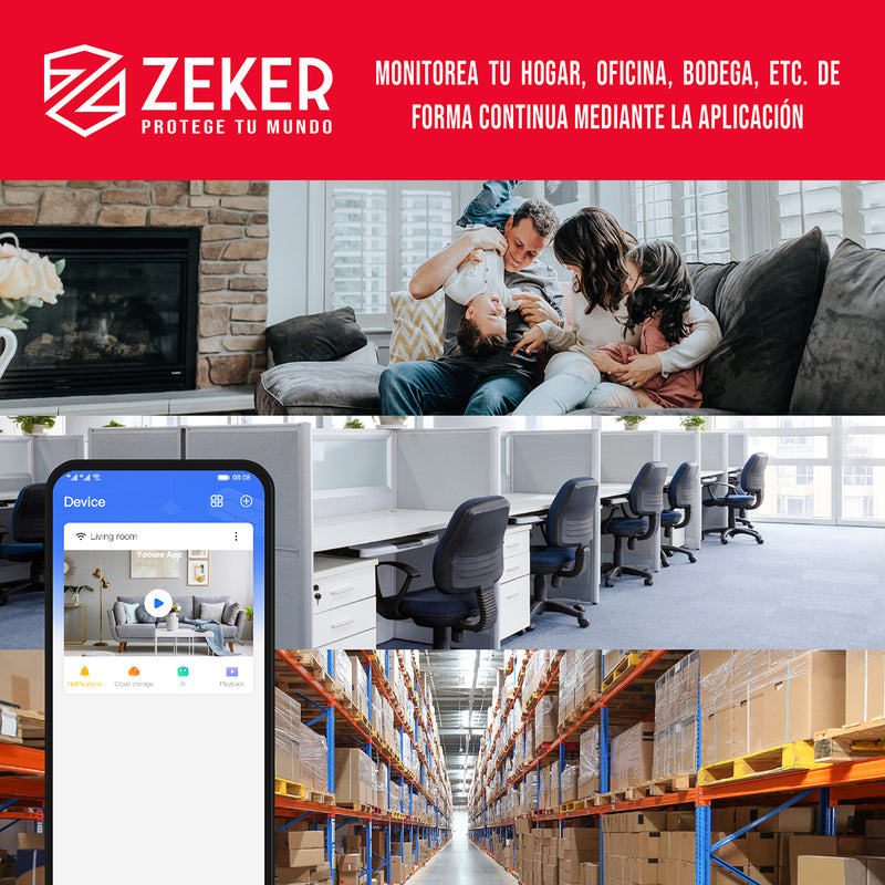 Pack x2 Cámara de Seguridad Wifi Impermeable Zeker 2MP 5G