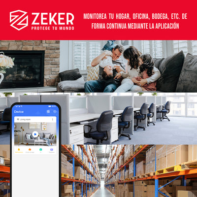 Pack x3 Cámara de Seguridad Wifi Impermeable Zeker 2MP 5G