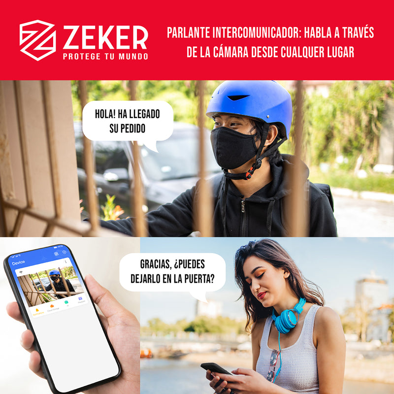 Pack x3 Cámara de Seguridad Wifi Impermeable Zeker 2MP 5G