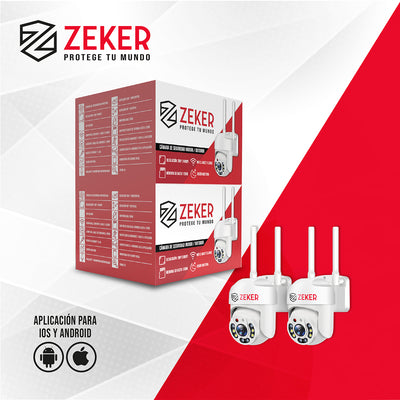 Pack x2 Cámara de Seguridad Wifi Impermeable Zeker 2MP 5G