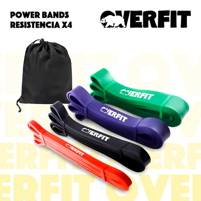 Power Bands Overfit Bandas Elasticas Resistencia Set X4