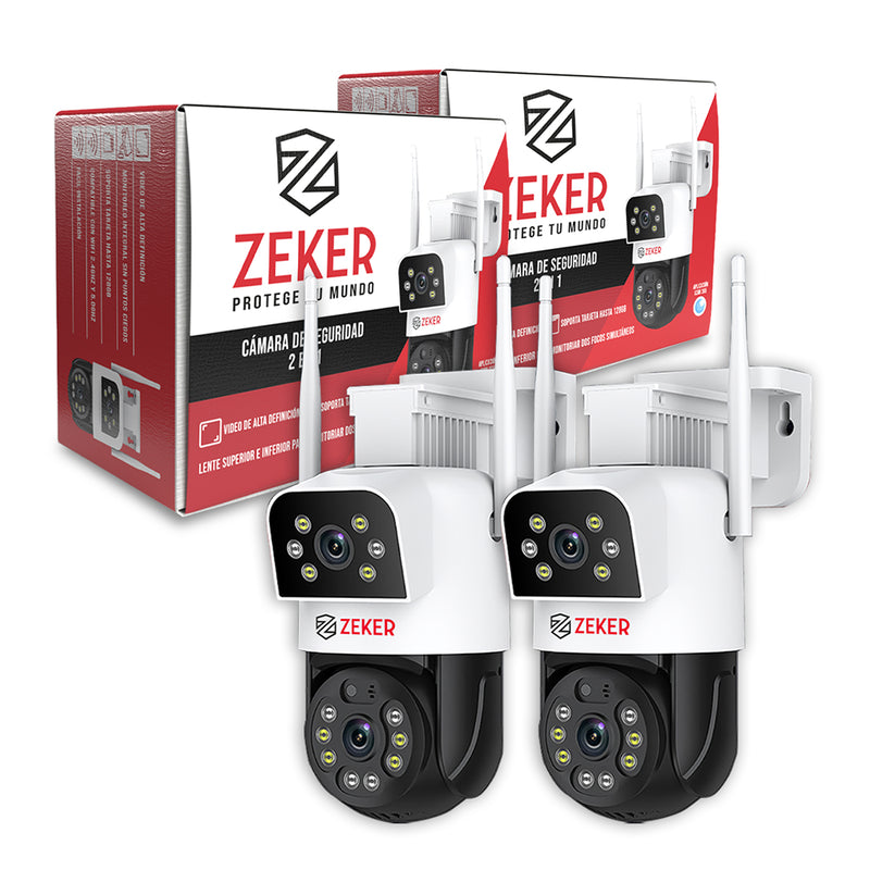 Pack x2 Cámara De Seguridad 5G Zeker Doble 4MP Impermeable