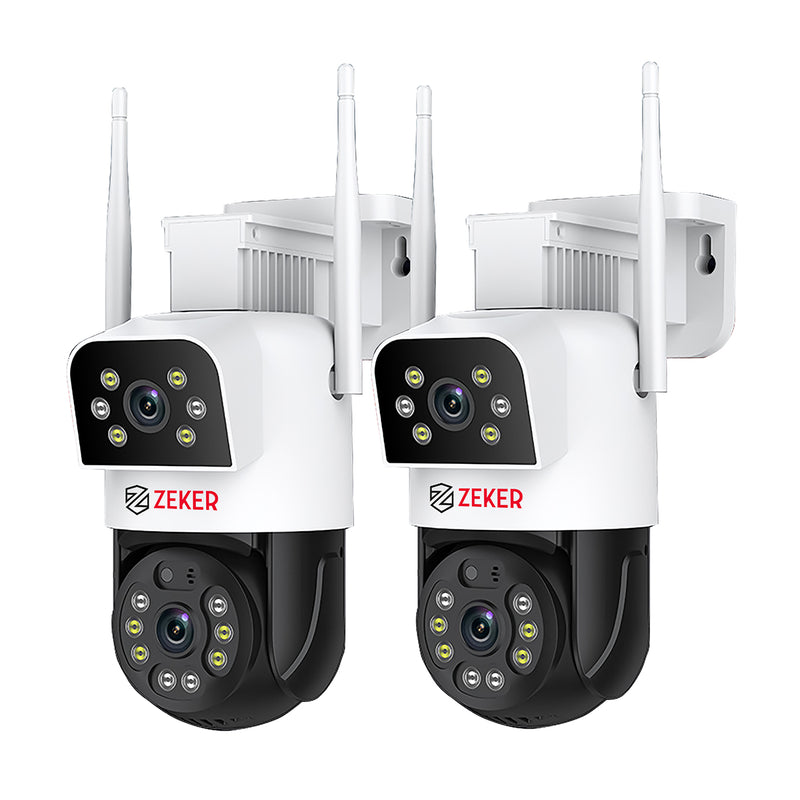 Pack x2 Cámara De Seguridad 5G Zeker Doble 4MP Impermeable